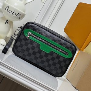 ルイ・ヴィトン ダミエ グラフィット アルファ クラッチバッグ ブラック グリーン N47626