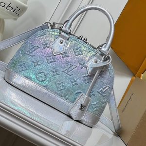 ルイ・ヴィトン モノグラム アルファ アルマ BB 2WAY ハンドバッグ シルバー オーロラ M90611