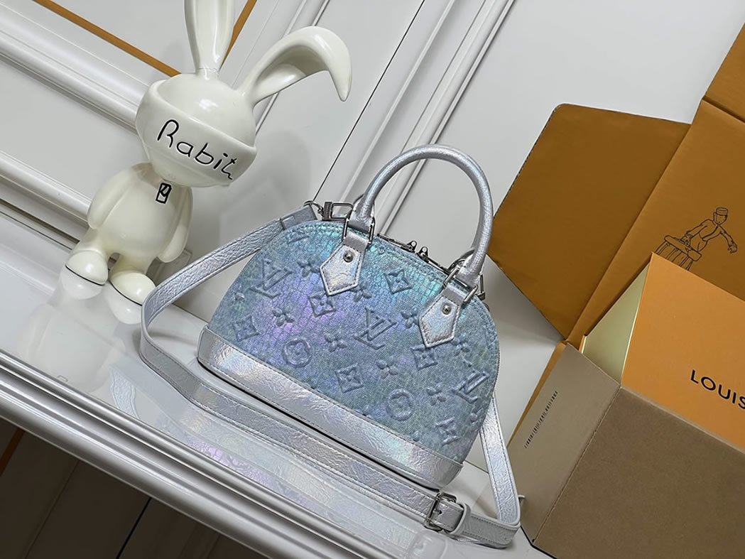 ルイ・ヴィトン モノグラム アルファ アルマ BB 2WAY ハンドバッグ シルバー オーロラ M90611 - 画像 (5)