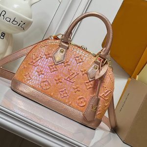 ルイ・ヴィトン モノグラム アルファ アルマ BB 2WAY ハンドバッグ ピンクゴールド オーロラ M90611