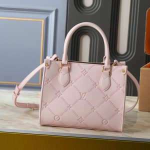 ルイ・ヴィトン モノグラム・アンプラント オンザゴー PM ハンドバッグ ピンク M28528