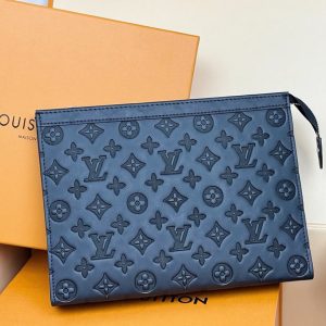 ルイ・ヴィトン モノグラム・シャドウ ポシェット・ヴォワヤージュ MM クラッチバッグ ノワール M61692