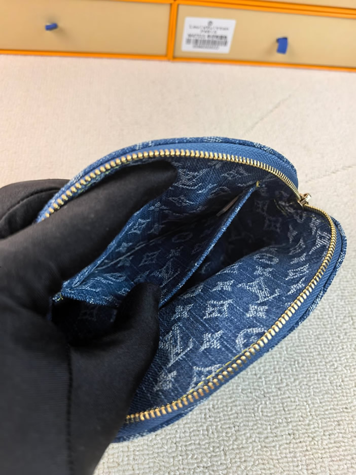 ルイ・ヴィトン モノグラム・デニム ポシェット・コスメティック PM 化妆ポーチ ブルー M47515 - 画像 (6)