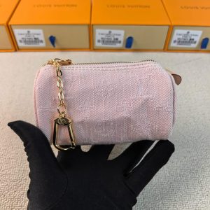ルイ・ヴィトン モノグラム・デニム マイクロ・パピヨン ポーチ ライトピンク M27605