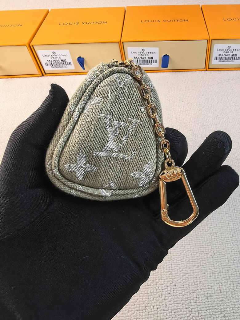 ルイ・ヴィトン モノグラム・デニム マイクロ・パピヨン ポーチ カーキ M27605 - 画像 (3)