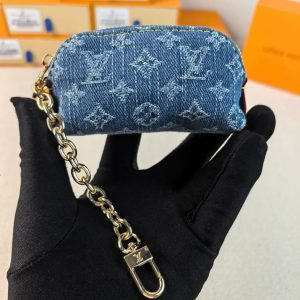 ルイ・ヴィトン モノグラム・デニム マイクロ・ポシェット・アクセソワール ポーチ ブルー M25694