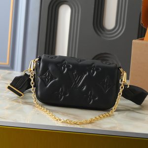 ルイ・ヴィトン モノグラム・クッサン BB ショルダー ハンドバッグ ノワール M81399