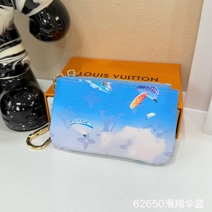 ルイ・ヴィトン モノグラム ポシェット・クレ コインケース 天空ブルー M62650