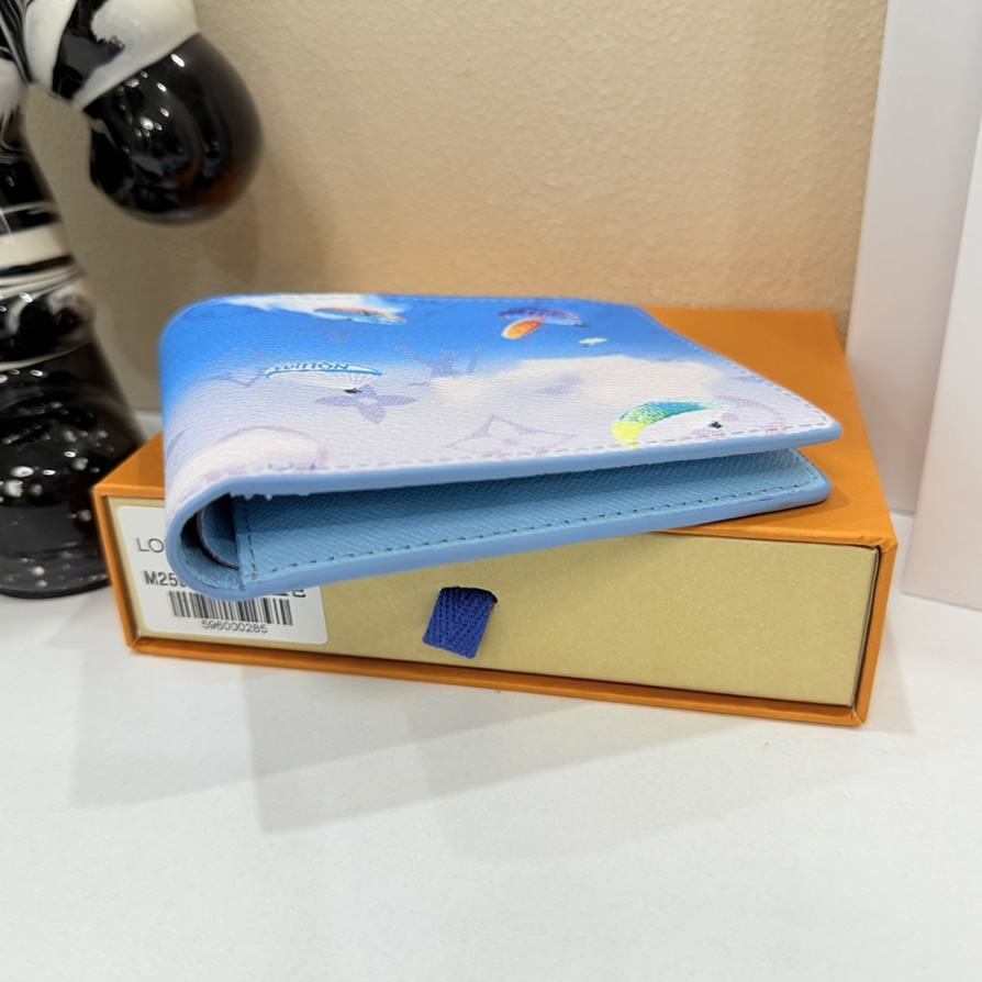 ルイ・ヴィトン モノグラム ポルトフォイユ・ミュルティプル 二つ折り財布 天空ブルー M25986 - 画像 (4)