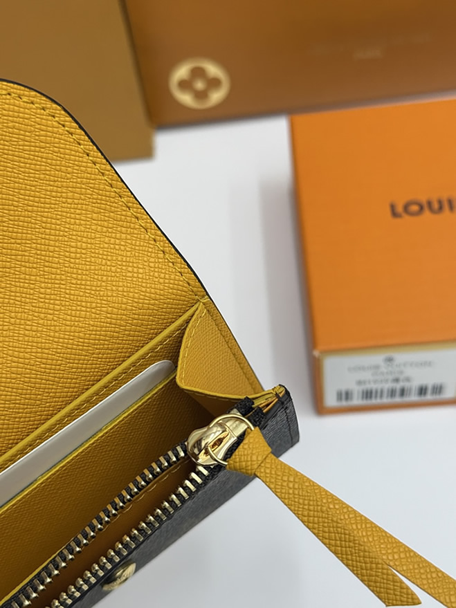 ルイ・ヴィトン モノグラム ポルトフォイユ・ヴィクトリーヌ 三つ折り財布 ジョーヌ M41939 - 画像 (8)