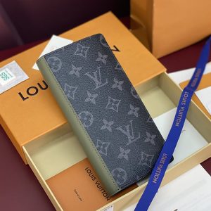 ルイ・ヴィトン モノグラム・エクリプス ポルトフォイユ・ブラザ 長財布 カーキ M28815