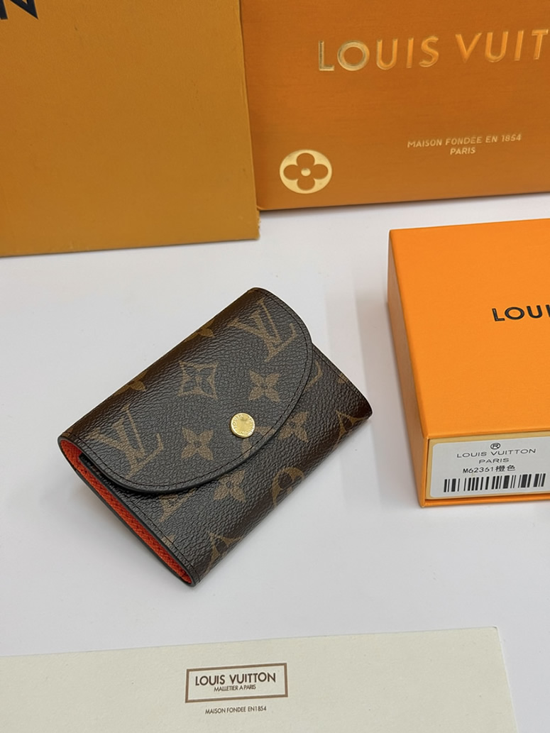 ルイ・ヴィトン モノグラム ポルトフォイユ・ロザリ ミニ財布 コクリコ/オレンジ M62361 - 画像 (2)