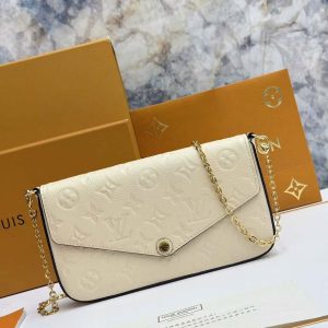 ルイ・ヴィトン モノグラム・アンプラント ポシェット・フェリシー チェーンショルダーバッグ クリーム M82610