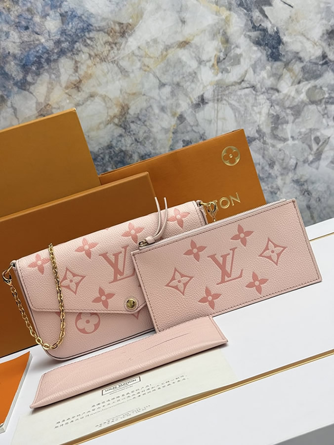 ルイ・ヴィトン モノグラム・アンプラント ポシェット・フェリシー チェーンショルダーバッグ ピンク M82610 - 画像 (3)