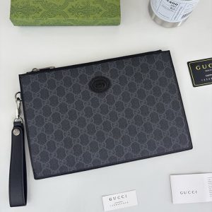 グッチ バッグ クラッチバッグ GGスプリーム グレー×ブラック GU672953