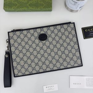 グッチ バッグ クラッチバッグ GGスプリーム ベージュ×ブルー GU672953