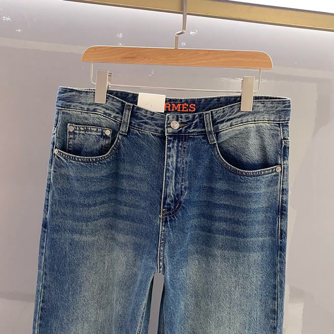 エルメス デニムパンツ ジーンズ ブルー インディゴ KU008 - 画像 (3)