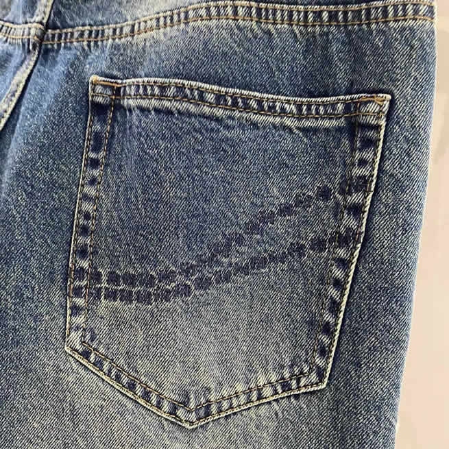 エルメス デニムパンツ ジーンズ ブルー インディゴ KU008 - 画像 (6)