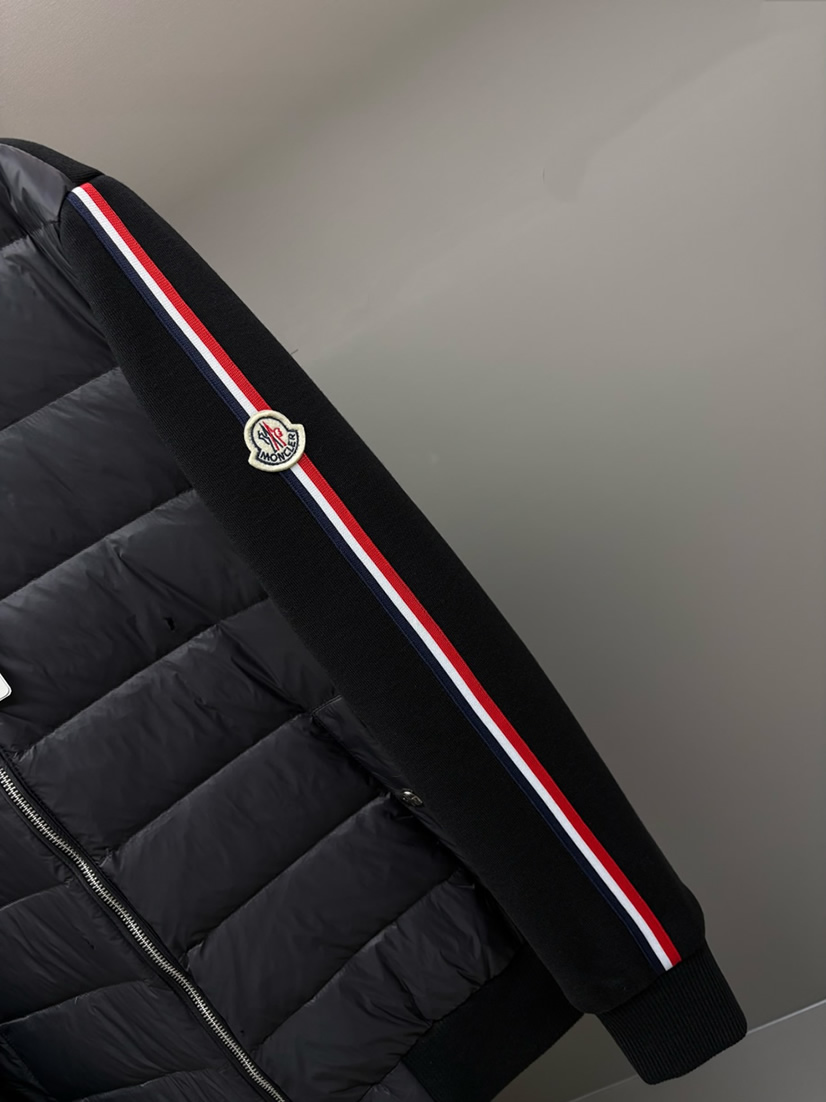 モンクレール ニットコンビ フーデッド ダウンジャケット ブラック moncler002 - 画像 (5)