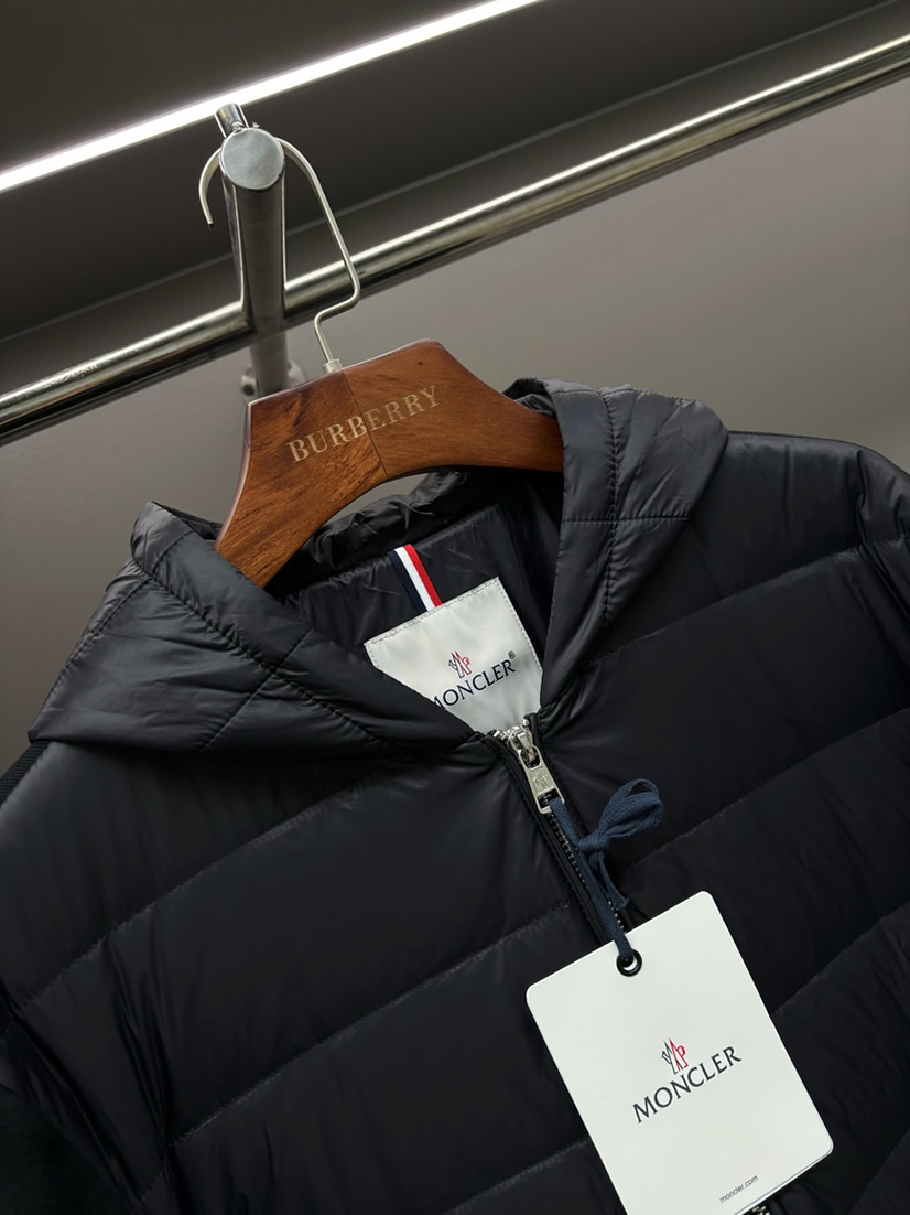 モンクレール ニットコンビ フーデッド ダウンジャケット ブラック moncler002 - 画像 (6)