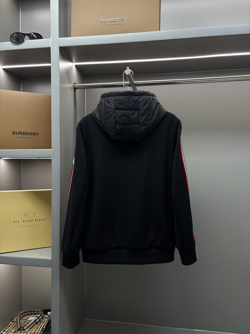モンクレール ニットコンビ フーデッド ダウンジャケット ブラック moncler002 - 画像 (8)