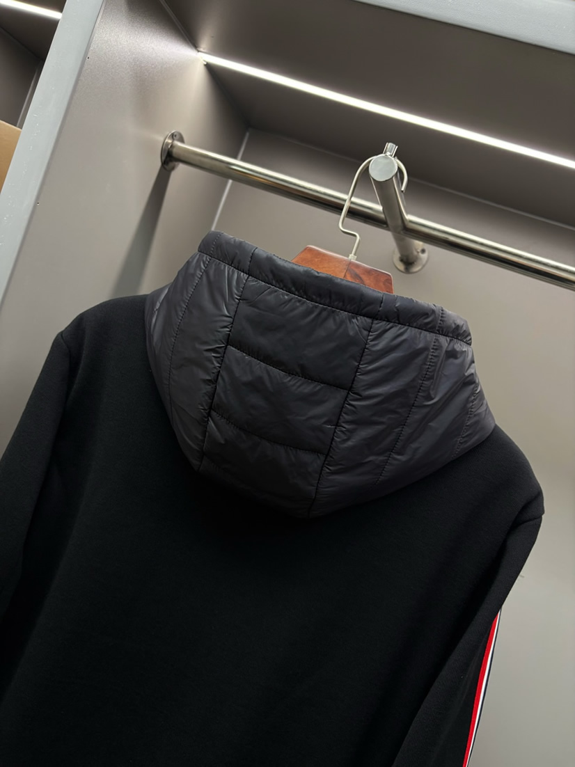 モンクレール ニットコンビ フーデッド ダウンジャケット ブラック moncler002 - 画像 (9)