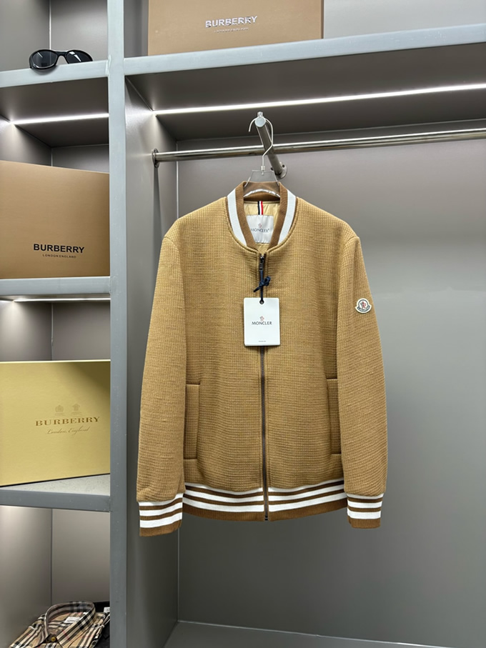 モンクレール ニット ボンバージャケット ブルゾン キャメル moncler005