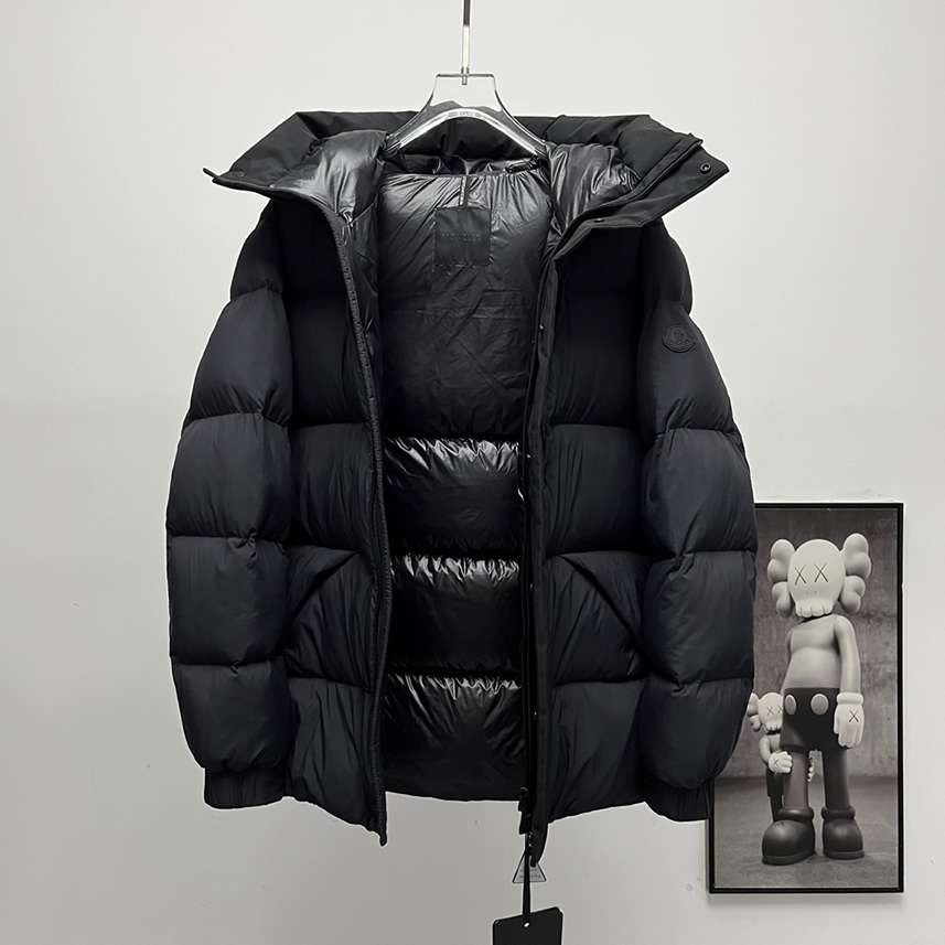 モンクレール マット フーデッド ダウンジャケット ブラック moncler013 - 画像 (5)