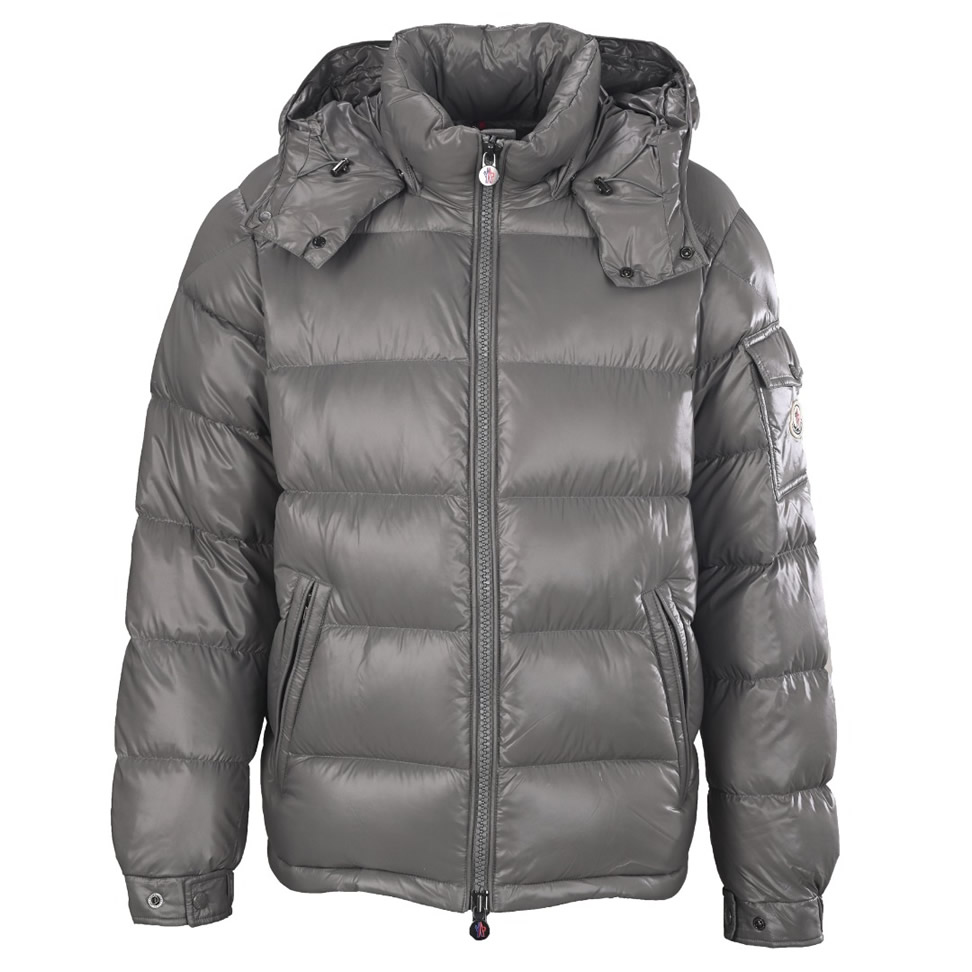 モンクレール シャイニー フーデッド ダウンジャケット グレー moncler016