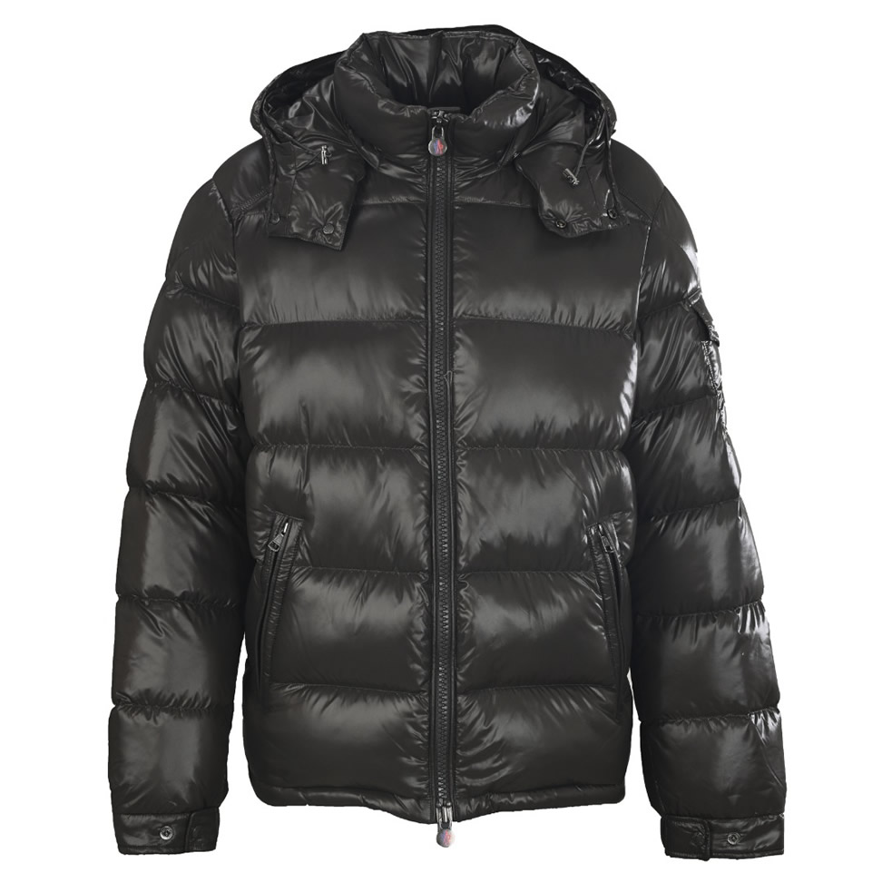 モンクレール シャイニー フーデッド ダウンジャケット ブラック moncler017
