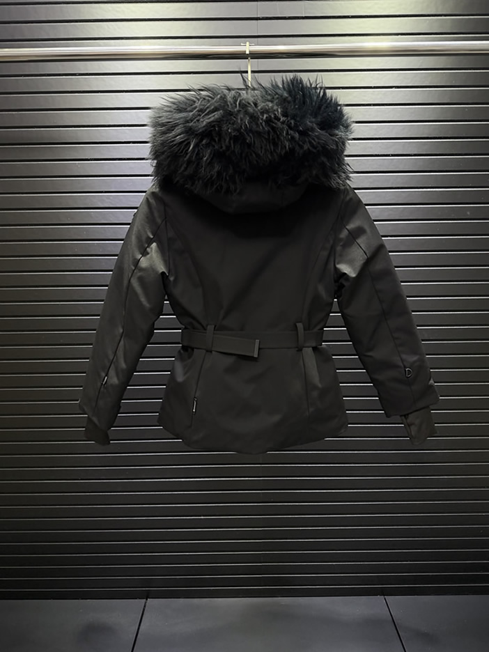モンクレール レディース ファー付き ベルトダウンジャケット ブラック moncler023 - 画像 (5)