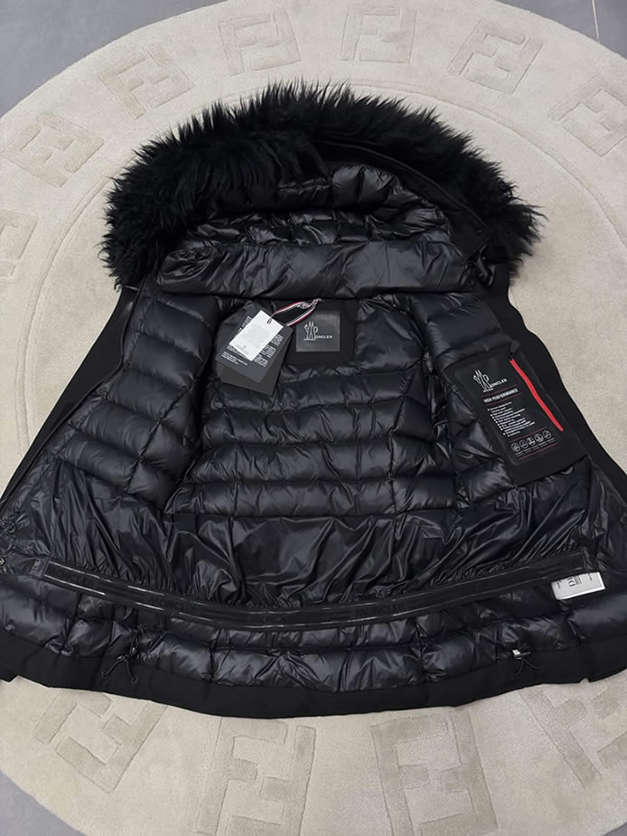 モンクレール レディース ファー付き ベルトダウンジャケット ブラック moncler023 - 画像 (11)