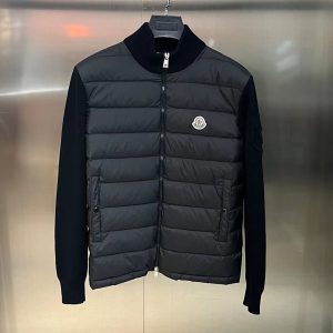 モンクレール ニットコンビネーション スタンドカラー ダウンジャケット ブラック moncler034