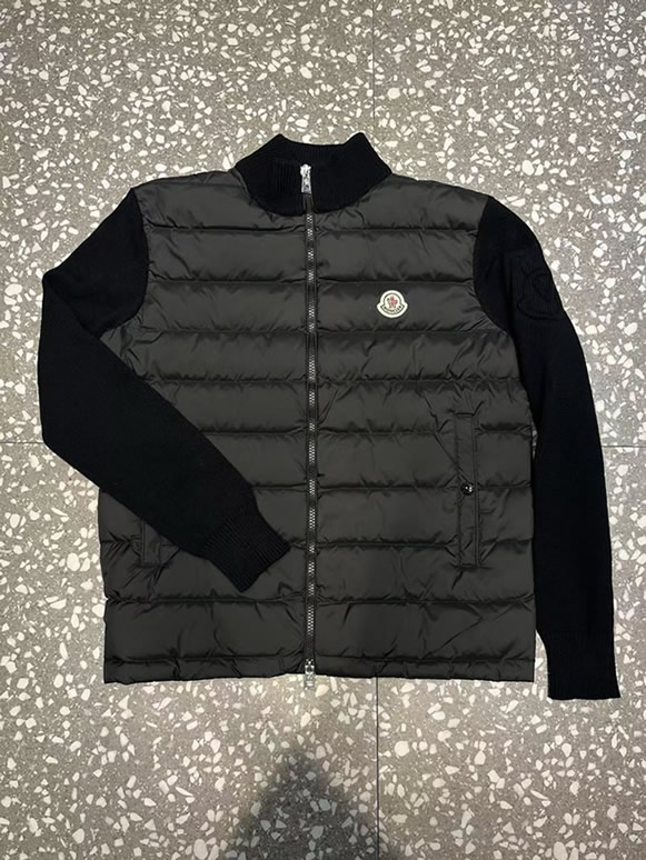 モンクレール ニットコンビネーション スタンドカラー ダウンジャケット ブラック moncler034 - 画像 (3)