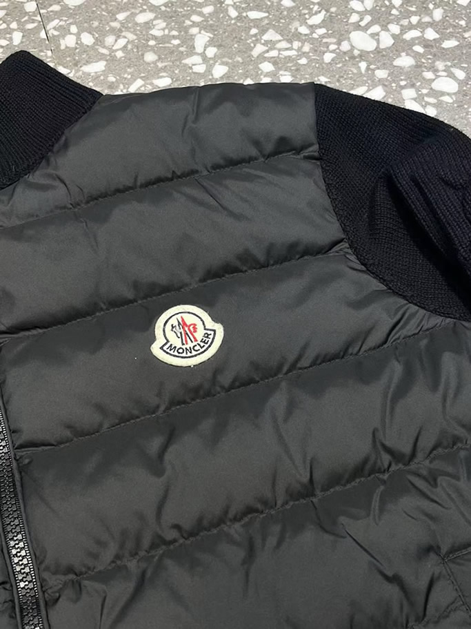 モンクレール ニットコンビネーション スタンドカラー ダウンジャケット ブラック moncler034 - 画像 (6)