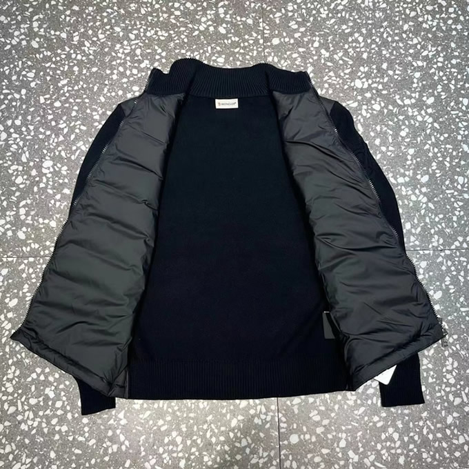 モンクレール ニットコンビネーション スタンドカラー ダウンジャケット ブラック moncler034 - 画像 (9)