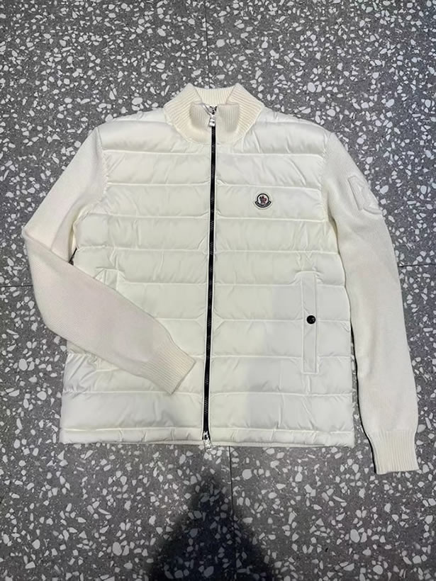 モンクレール ニットコンビネーション スタンドカラー ダウンジャケット ホワイト moncler035 - 画像 (5)