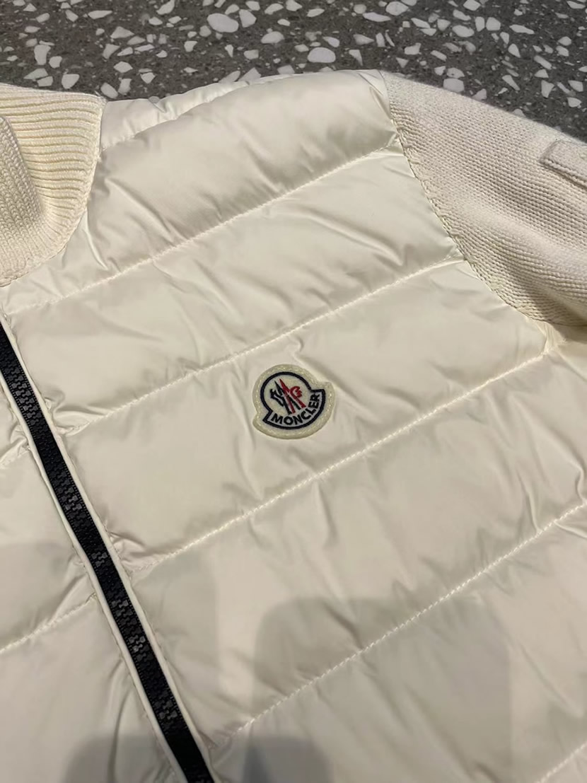 モンクレール ニットコンビネーション スタンドカラー ダウンジャケット ホワイト moncler035 - 画像 (6)
