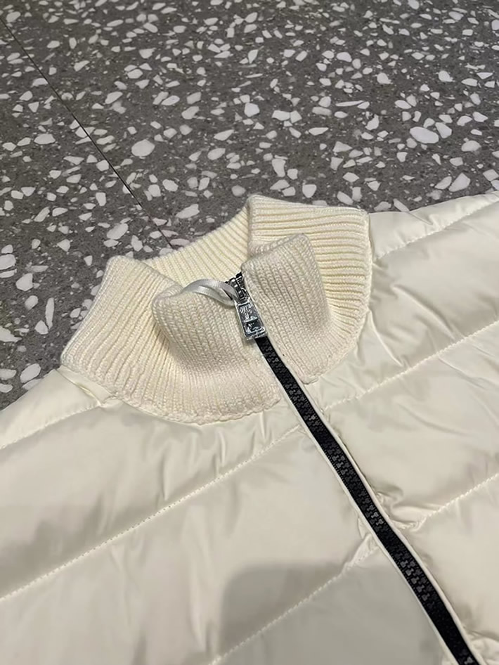 モンクレール ニットコンビネーション スタンドカラー ダウンジャケット ホワイト moncler035 - 画像 (7)