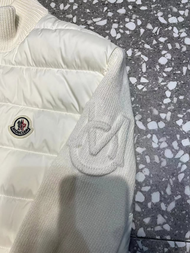 モンクレール ニットコンビネーション スタンドカラー ダウンジャケット ホワイト moncler035 - 画像 (8)