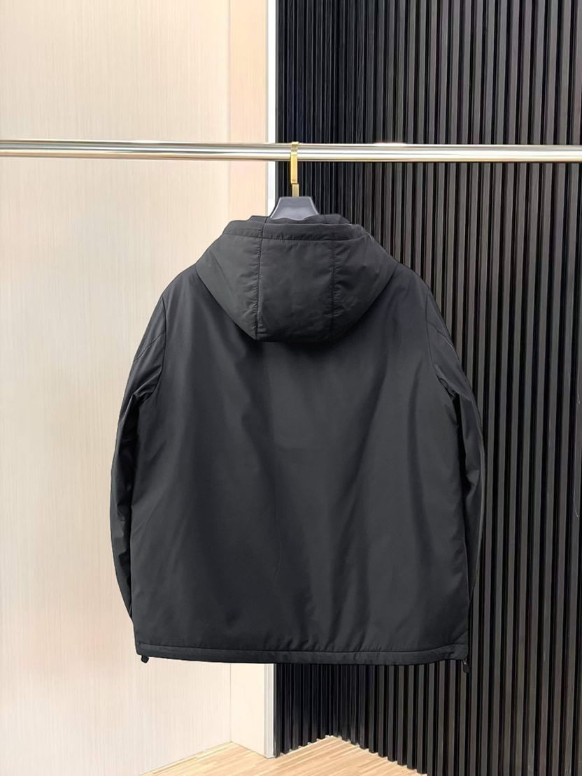モンクレール ロゴワッペン付き フーデッド ジップアップジャケット ブラック moncler036 - 画像 (2)