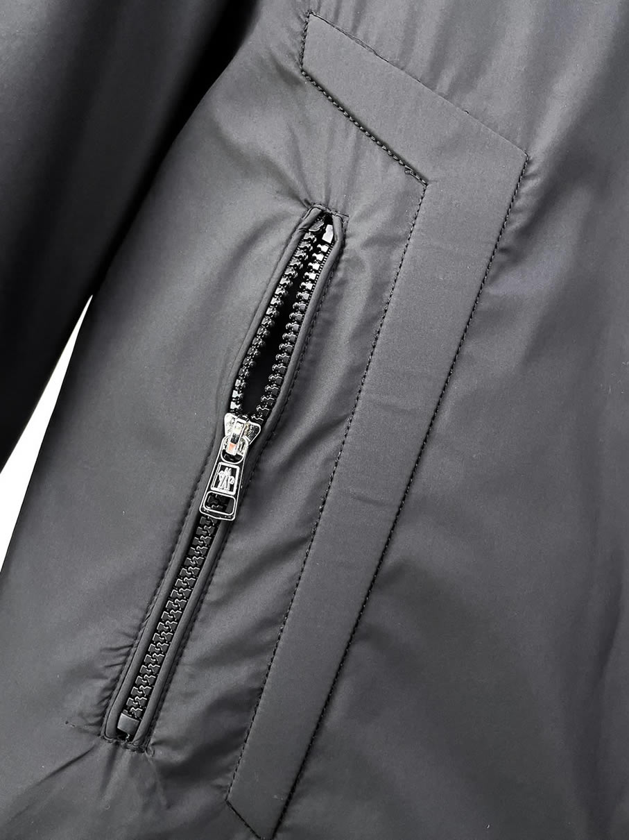 モンクレール ロゴワッペン付き フーデッド ジップアップジャケット ブラック moncler036 - 画像 (5)