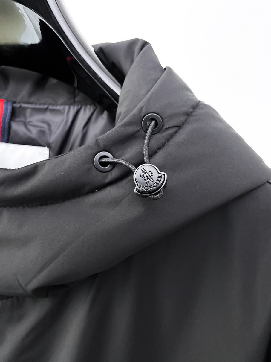 モンクレール ロゴワッペン付き フーデッド ジップアップジャケット ブラック moncler036 - 画像 (6)