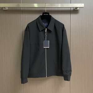 ルイヴィトン ジップアップ スプレッドカラー ジャケット ブラック FS650