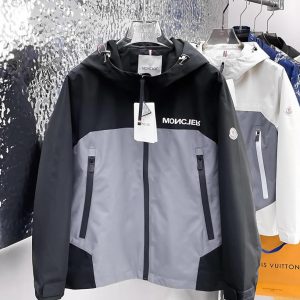 モンクレール カラーブロック フーデッド ジップアップジャケット ブラック FS663