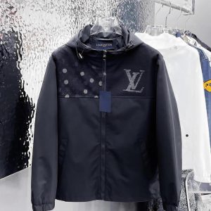 ルイヴィトン LVイニシャル メッシュ フーデッド ジップアップジャケット ブラック FS666